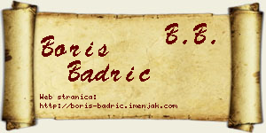 Boris Badrić vizit kartica